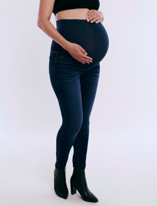 Motherhood Maternity Secret Fit Over The Belly Ankle Length Skinny Jeans In Dark Wash