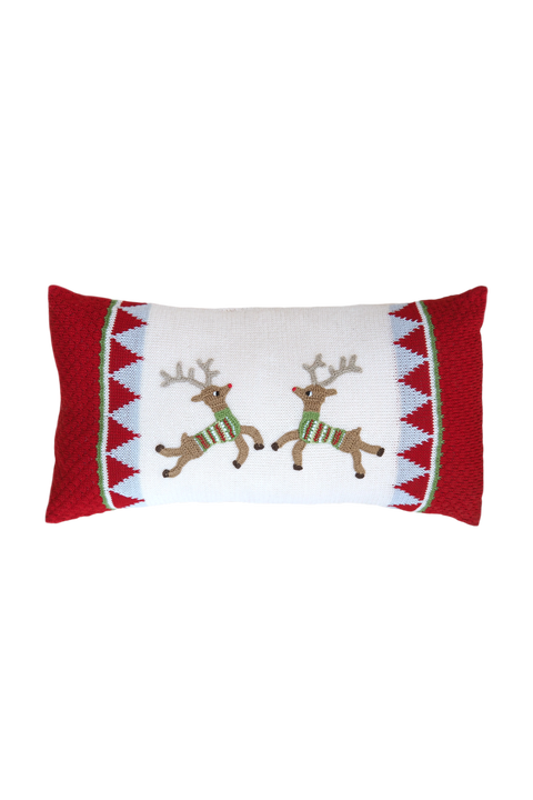 Reindeer Duo Lumbar Pillow
