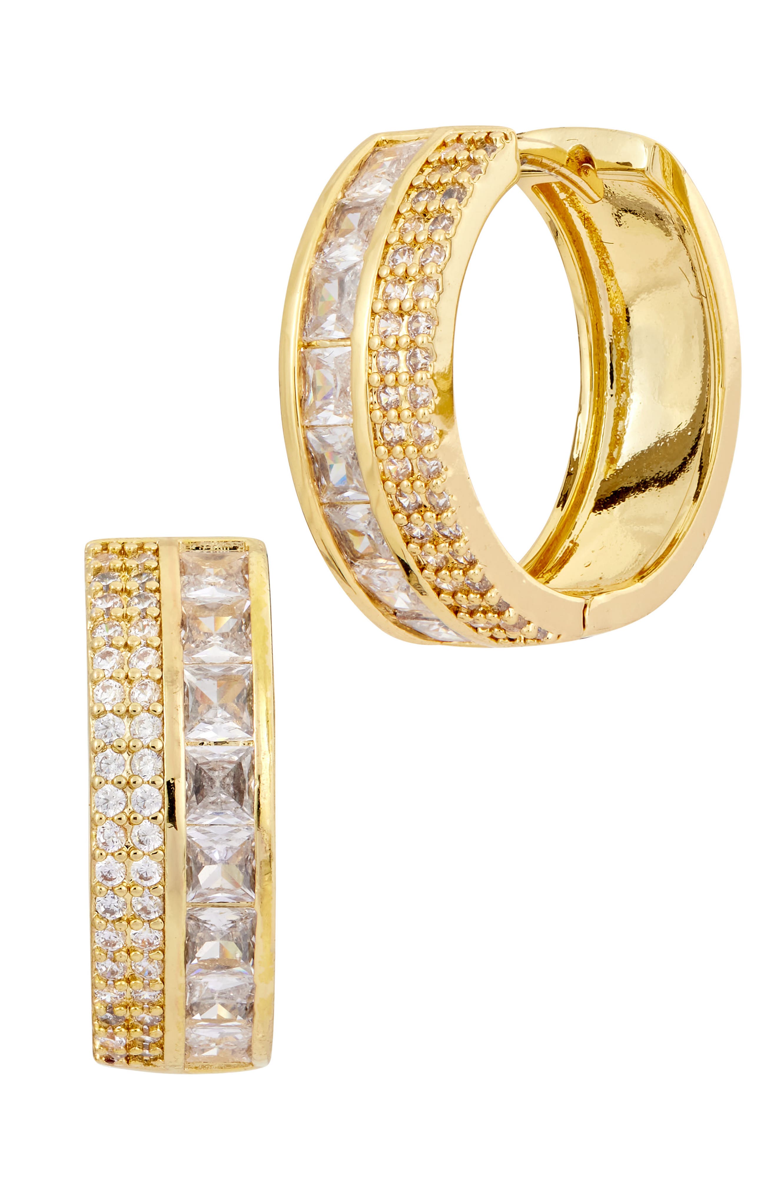 SAVVY CIE JEWELS Cubic Zirconia Hoop Earrings