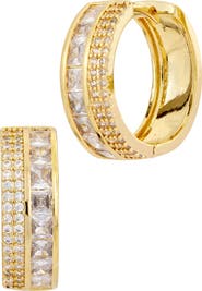 SAVVY CIE JEWELS Cubic Zirconia Hoop Earrings