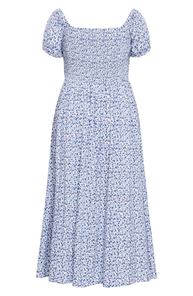 City Chic Abbie Floral Off the Shoulder Dress, Alternate, color, Azure Floral