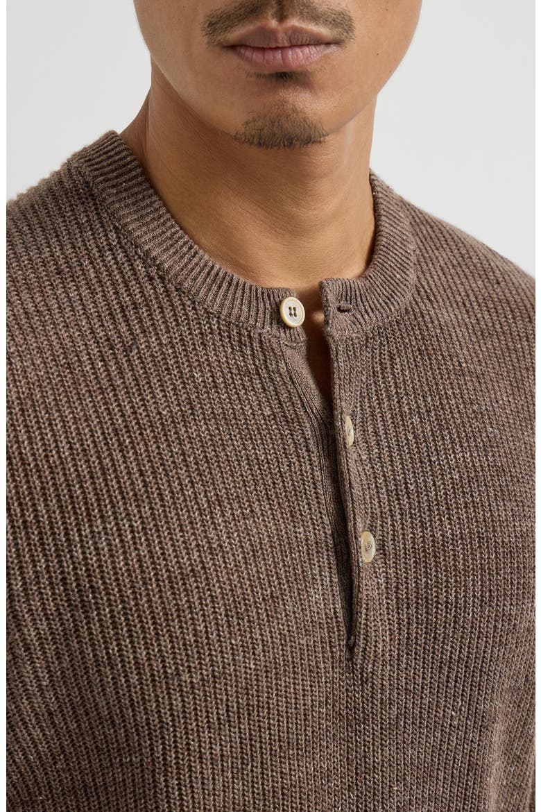 Sweater with Henley collar, Alternate, color, Hazelnut