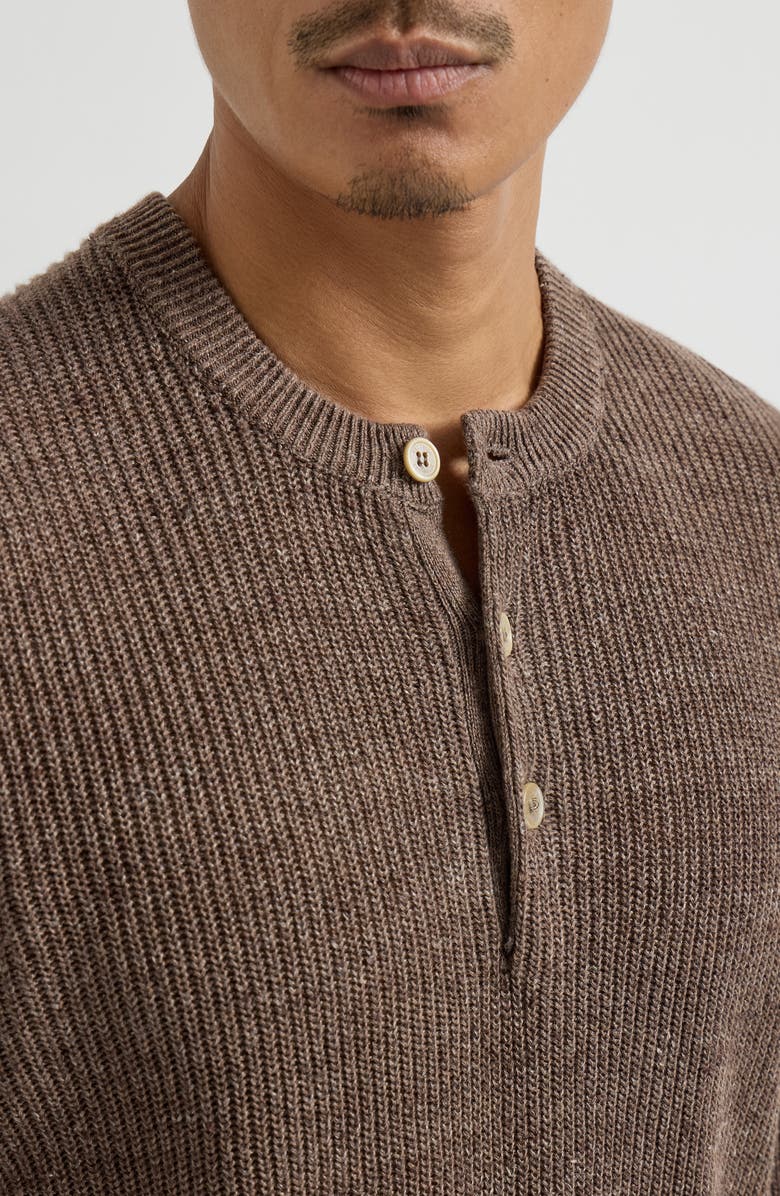 Brunello Cucinelli Sweater with Henley collar, Alternate, color, Hazelnut