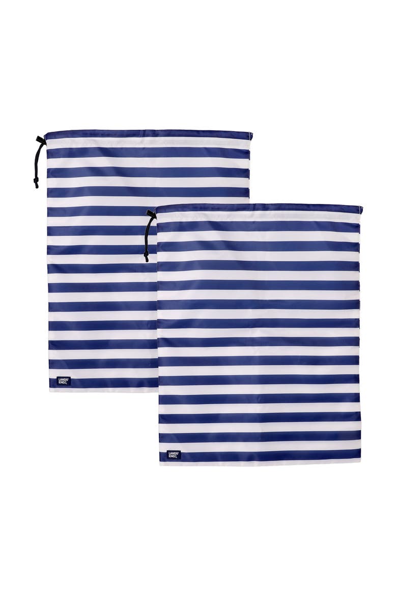 Travel Laundry Bags 2-Pack, Polyester Canvas Dirty Clothes Travel Bag with Drawstring, Alternate, color, Navy