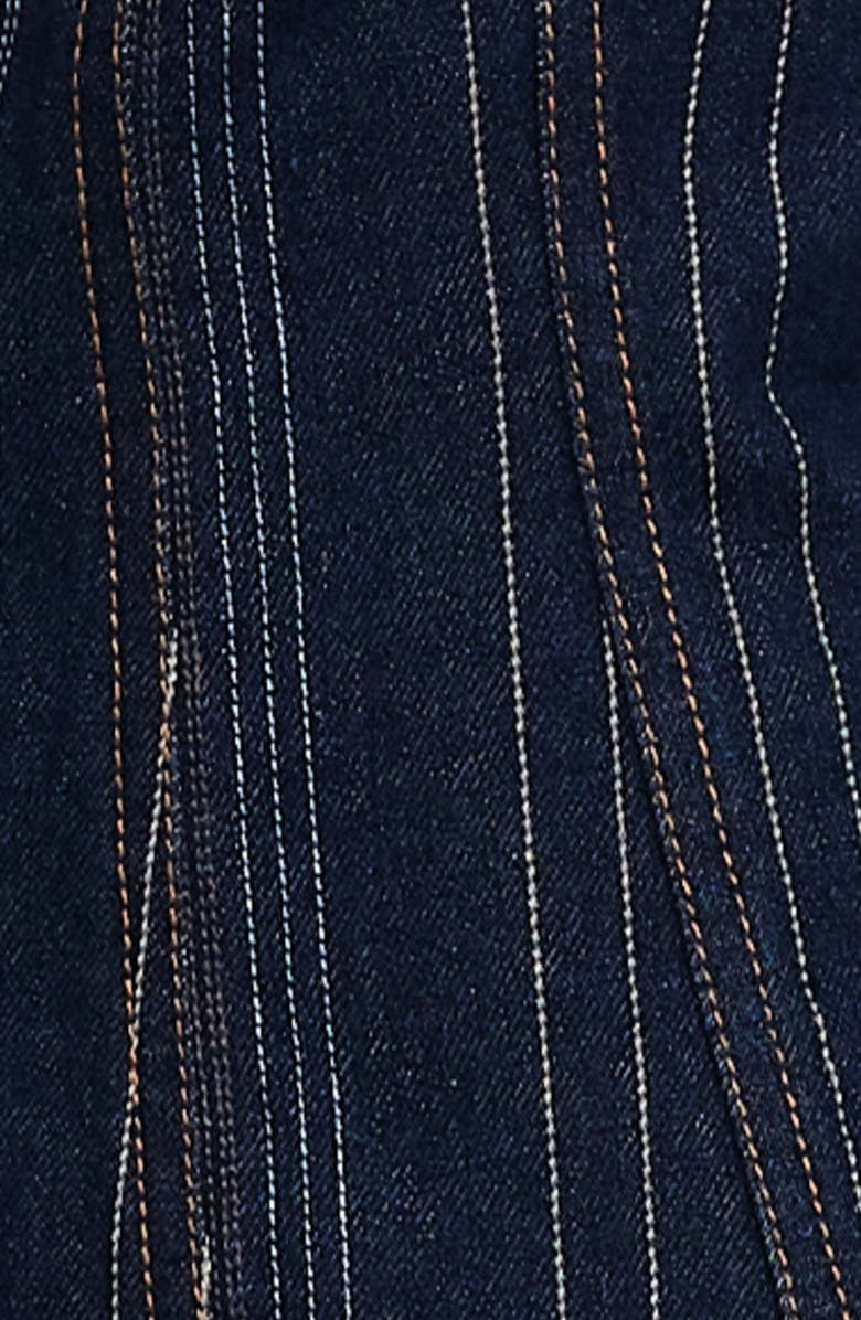 LIONESS Rider Topstitch Detail Denim Jacket, Alternate, color, 