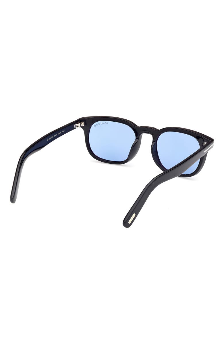 TOM FORD 52mm Square Sunglasses, Alternate, color, Shiny Black / Blue