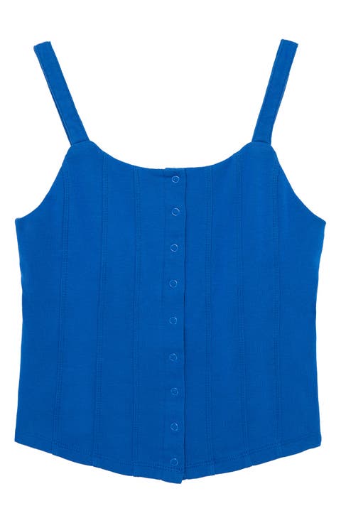 Kids' Snap Front Crop Cotton Camisole (Big Girl)