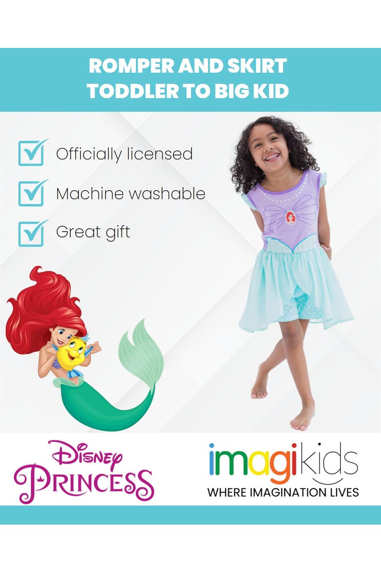 Princess Cosplay Skirt Overlay Romper, Alternate, color, Ariel Purple Aqua