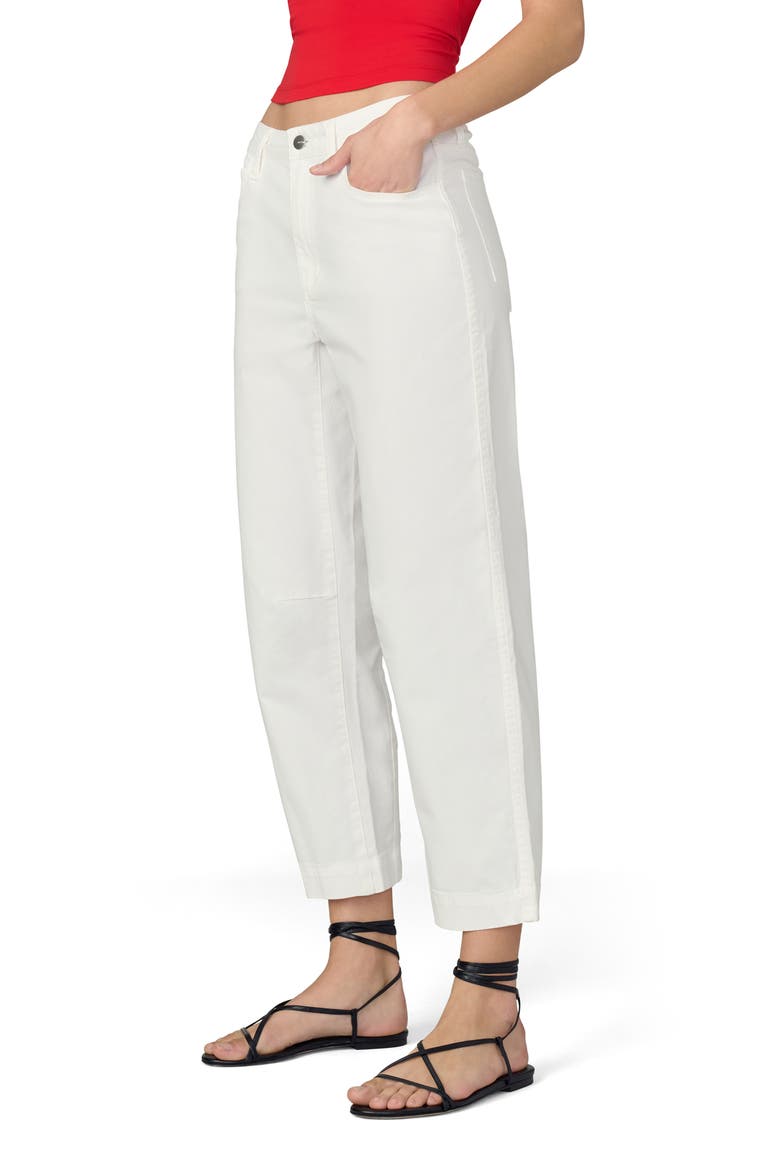 The Wilder High Waist Crop Relaxed Barrel Jeans, Alternate, color, WHITE