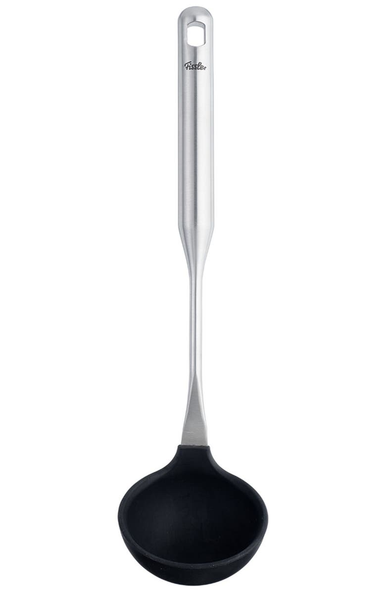 81025290 Essential Cooking Utensils Silicone Ladle, Alternate, color, Metallic Silver