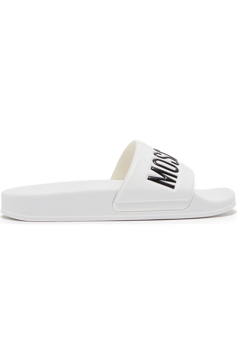 Moschino Logo Slide Sandal, Alternate, color,