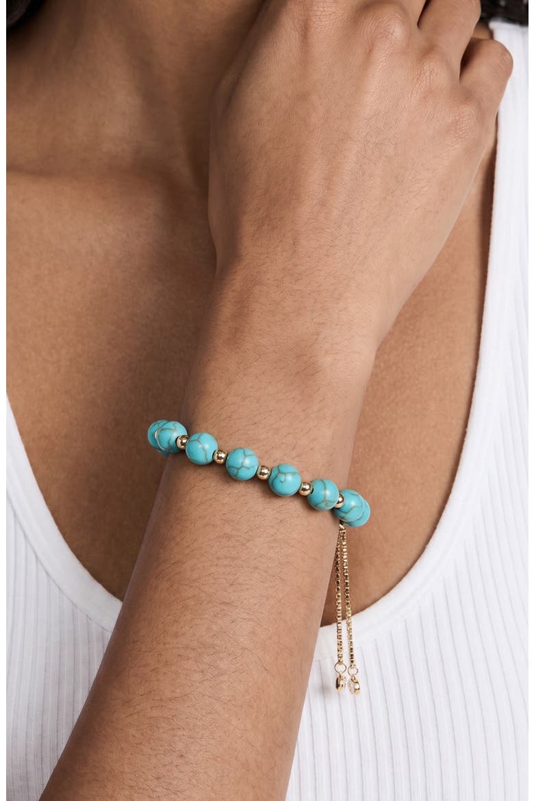 Turquoise Beaded Slider Bracelet, Alternate, color, TURQUOISE