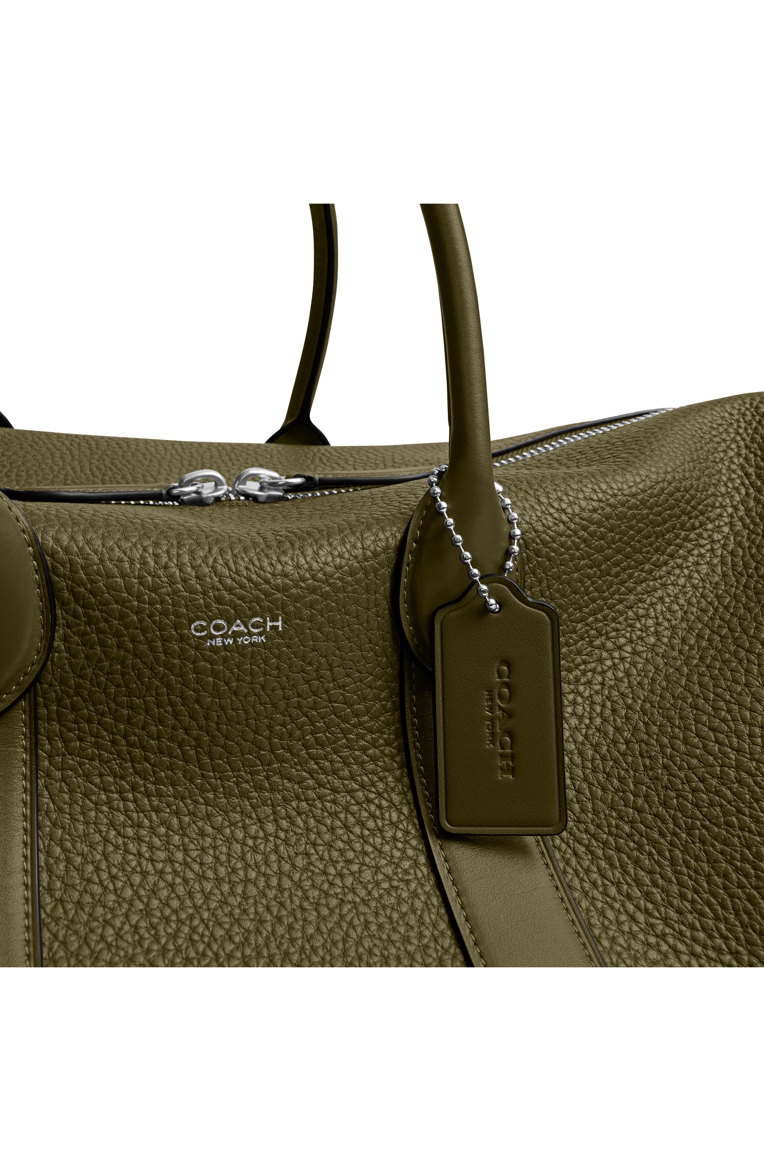 COACH Compass 45 Leather Duffle Bag, Alternate, color, Olive