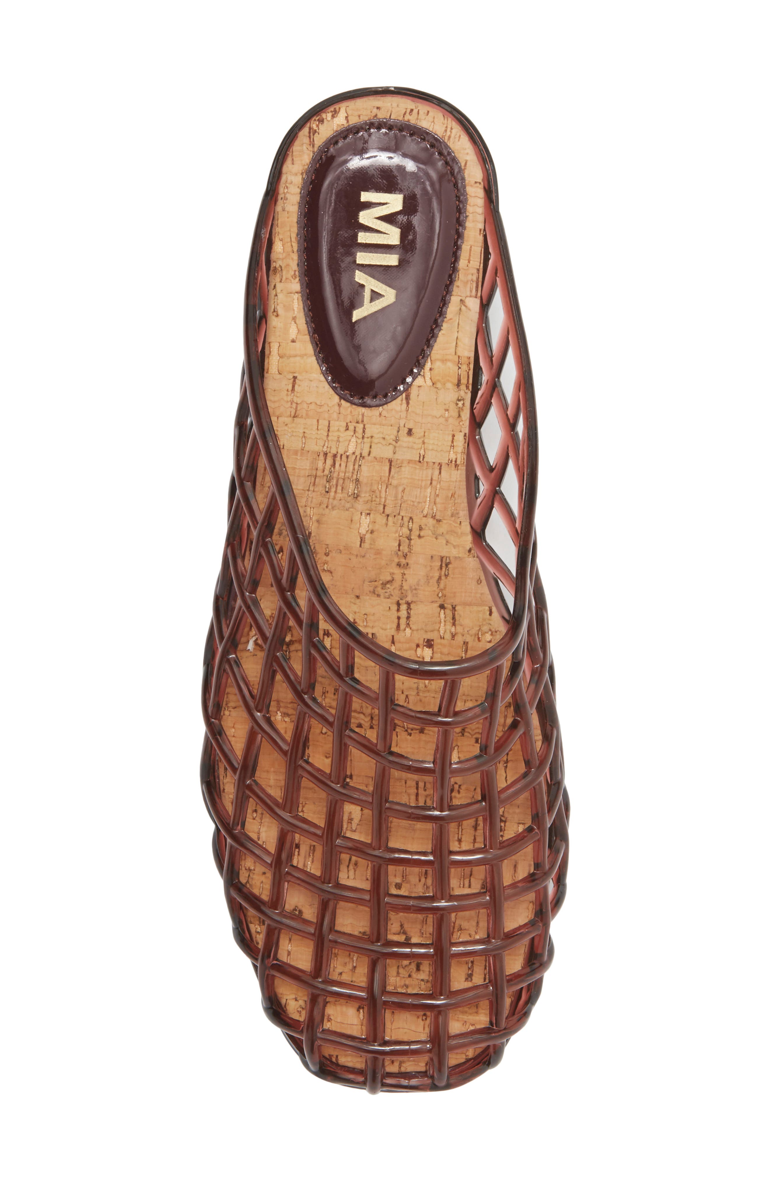 Sophie Clear Woven Mule, Alternate, color, BROWN PVC