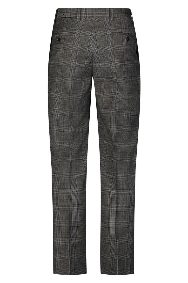 Regent Fit Wool Blend Pants, Alternate, color, GREYBLUFLNLCHK