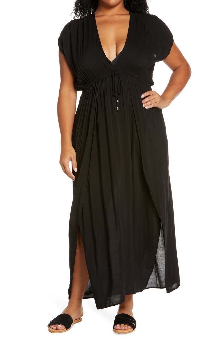 Elan Wrap Maxi Cover-Up Dress, Main, color, 
