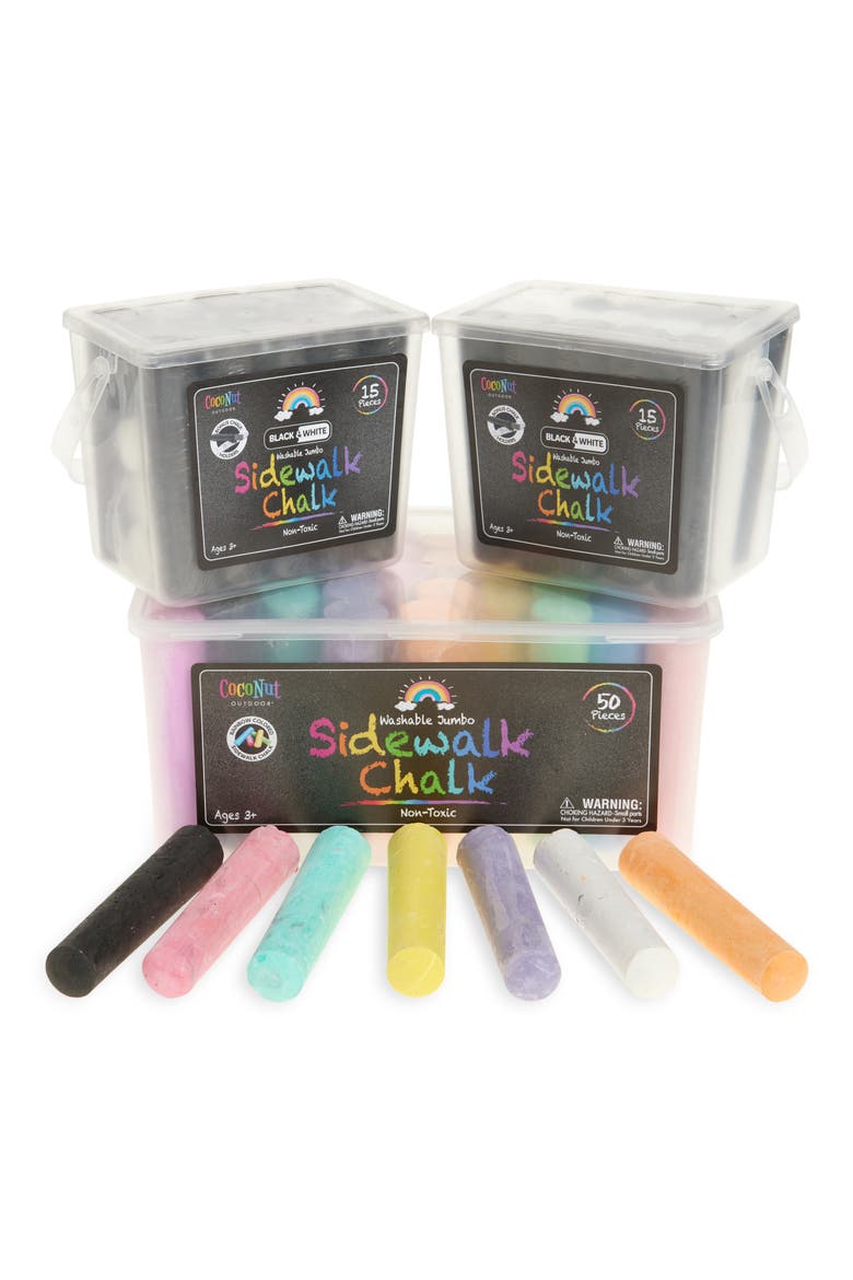 15-Piece Jumbo Sidewalk Chalk Bucket, Main, color, MULTI