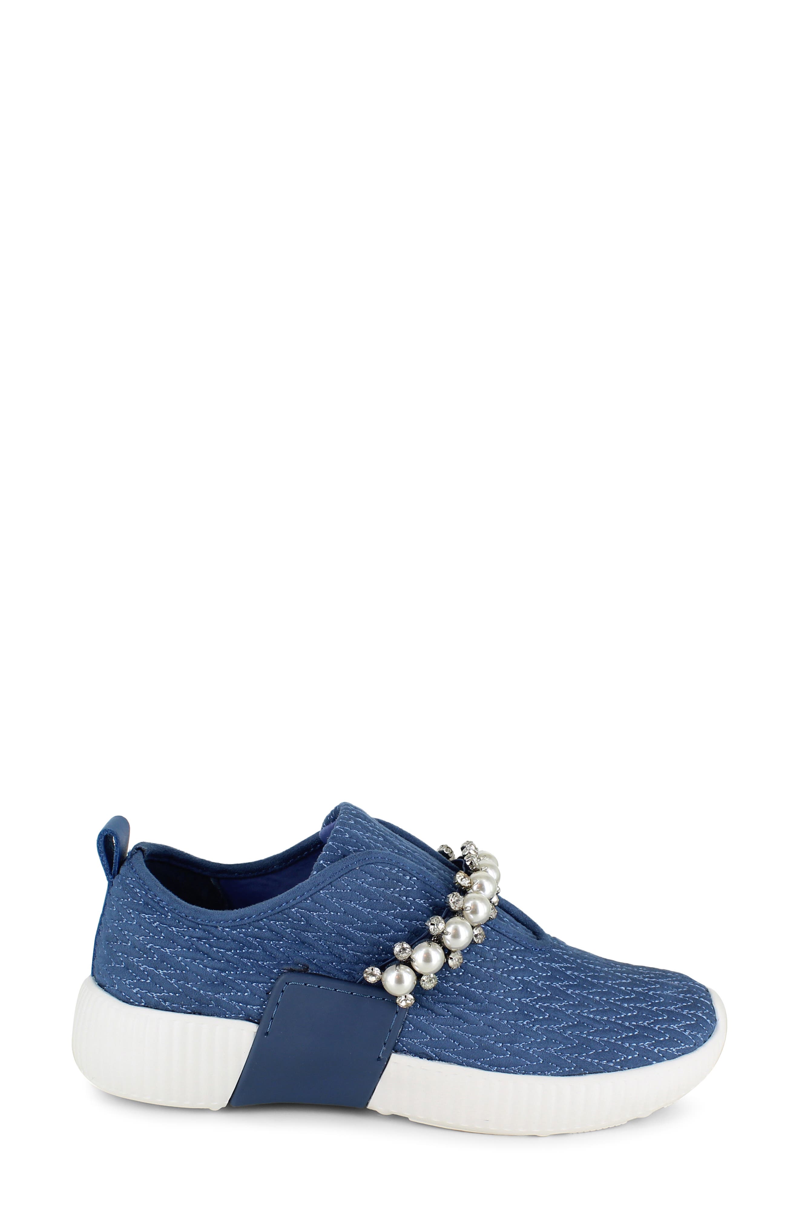 Kenzey Embellished Slip-On Sneaker, Alternate, color, BLUE SUEDE