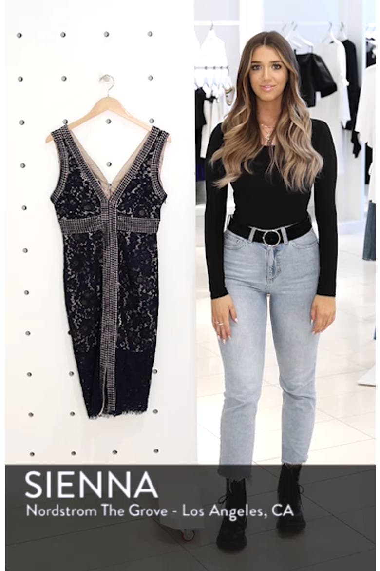 Morgan Front Slit Lace Cocktail Dress video