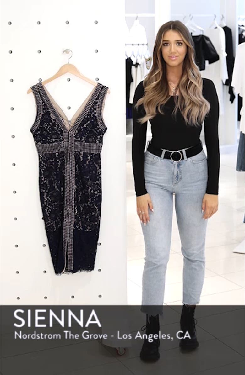 Morgan Front Slit Lace Cocktail Dress, sales video thumbnail
