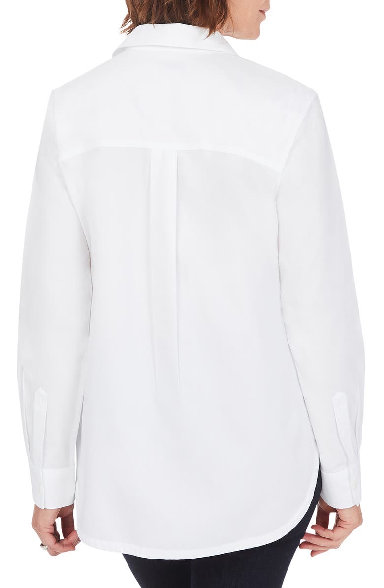 Foxcroft Non-Iron Boyfriend Button-Up Shirt, Alternate, color, White