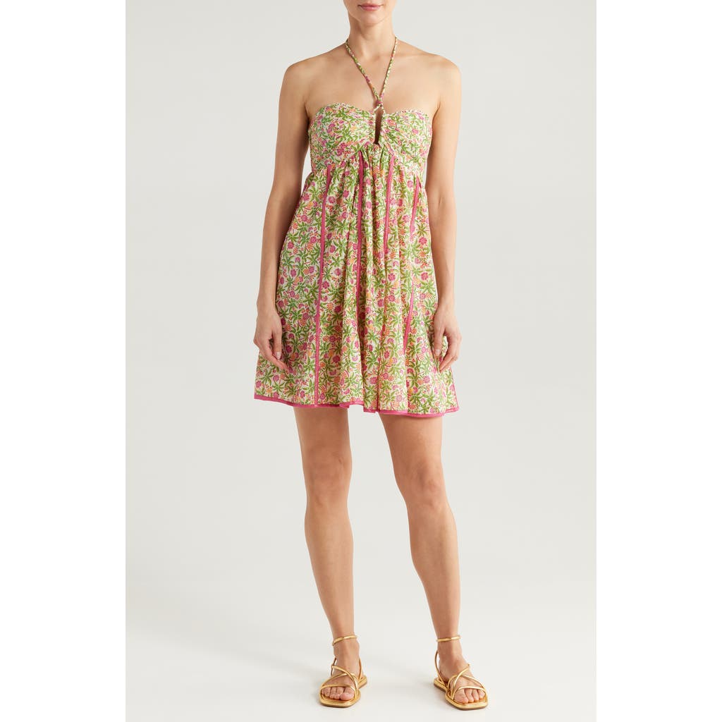 Poupette St Barth Cycas Print Cover-Up Dress in Pink Honolulu  product