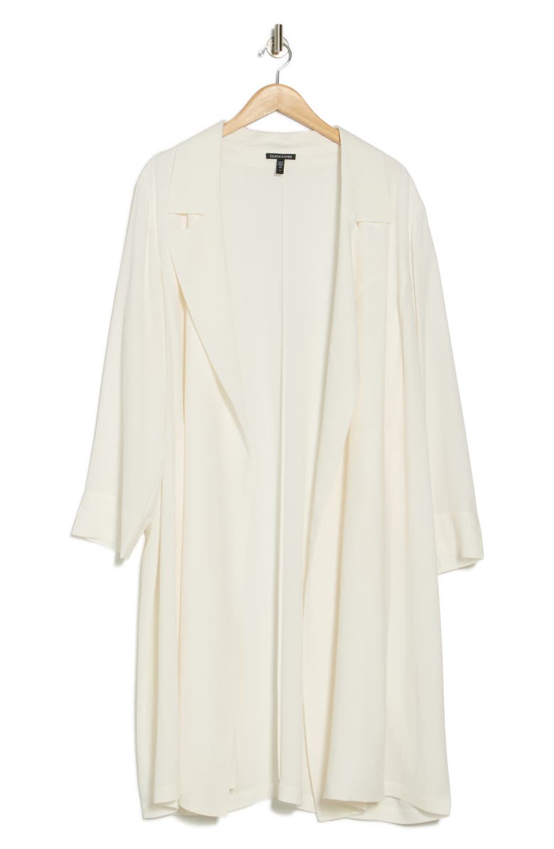 Eileen Fisher Trench Coat Matte Silk Duster, Alternate, color, Ivory