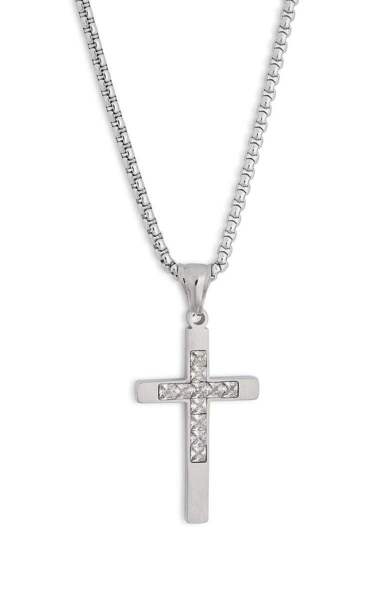 AMERICAN EXCHANGE Men's Crystal Cross Pendant Necklace, Alternate, color, 