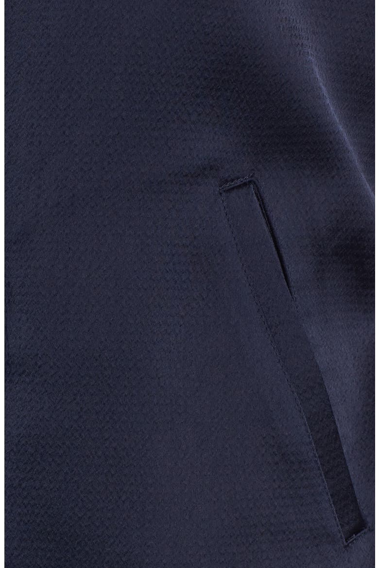 Shrunken Satin Bomber Jacket, Alternate, color, NAVY NIGHT