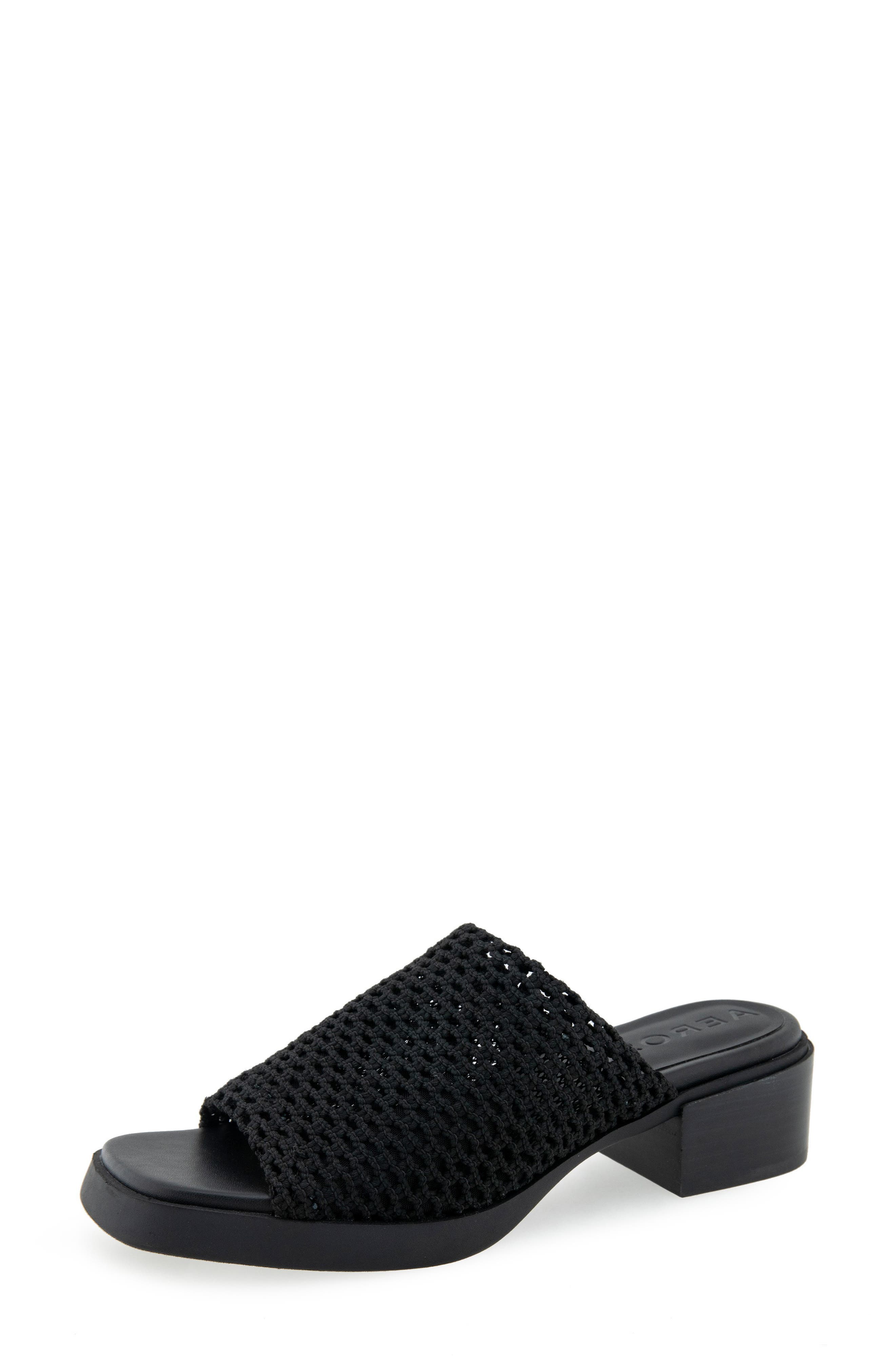 Aerosoles Denise Platform Sandal, Alternate, color, Black Stretch