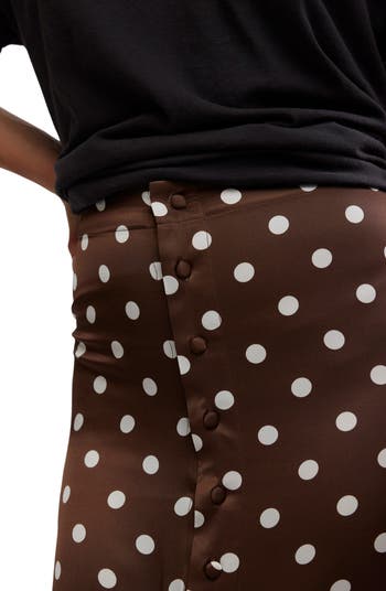 Free People Analise Polka Dot Button-Up Midi Skirt