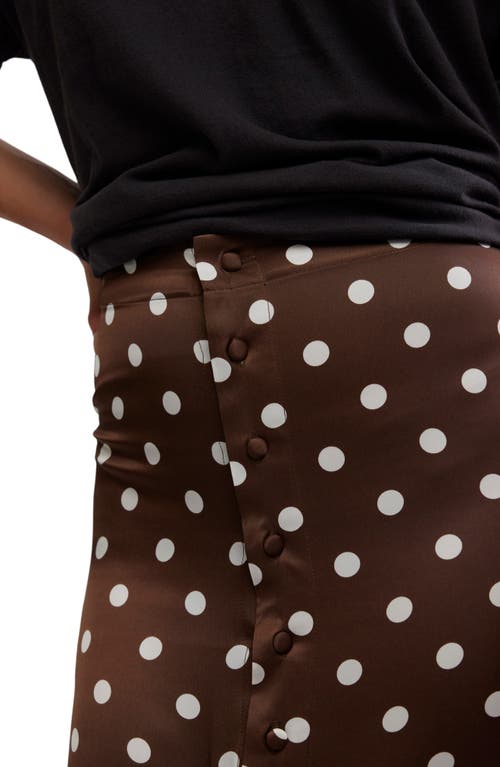 Shop Free People Analise Polka Dot Button-up Midi Skirt In Pinecone Combo