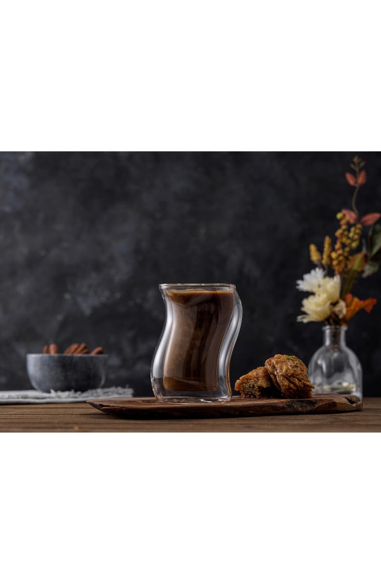 JoyJolt Set of Two Pivot Double Wall Coffee Glass, Alternate, color, 