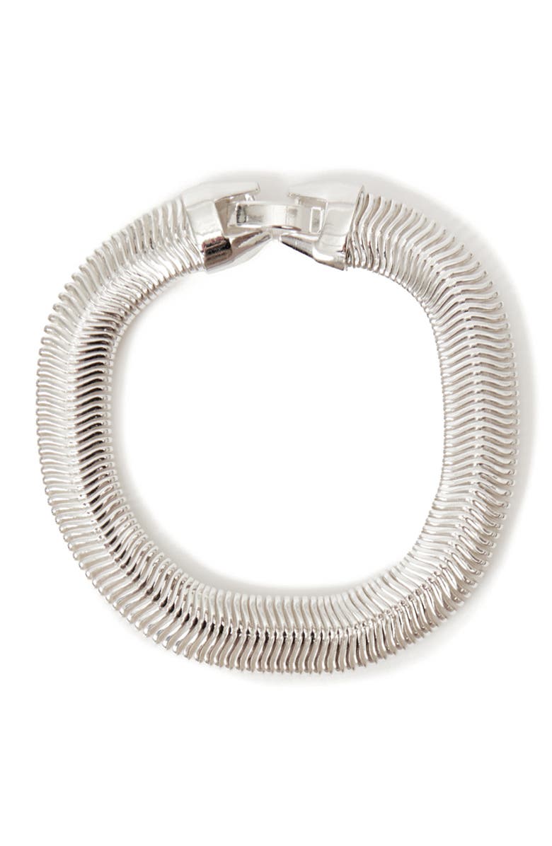 Clare V. Snake Chain Bracelet, Main, color, Silver