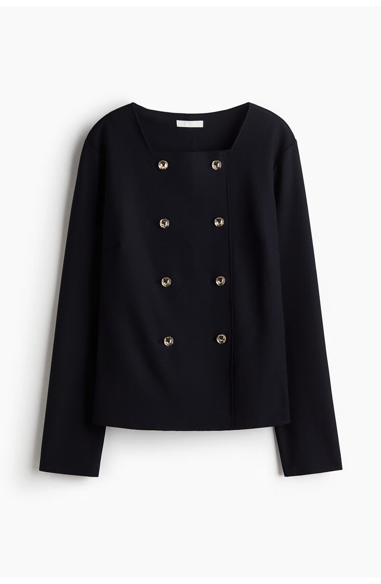 H&M Double-breasted Cardigan, Alternate, color, Navy Blue