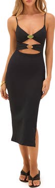 ViX Paula Hermanny Petra Cutout Detail Cover Up Midi Dress