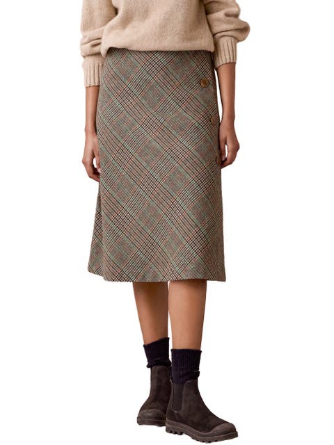 Check Wrap Skirt