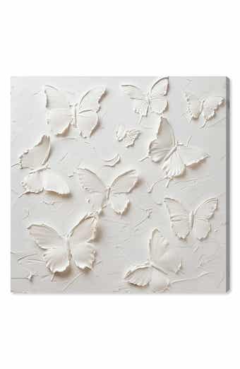 Wynwood Studio Butterflies In Ivory Canvas Wall Art