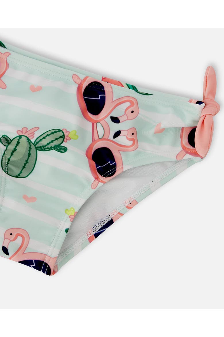 Two-Piece Flamingo and Cactus Swimsuit, Alternate, color, Blue Flamingo and Cactus Print