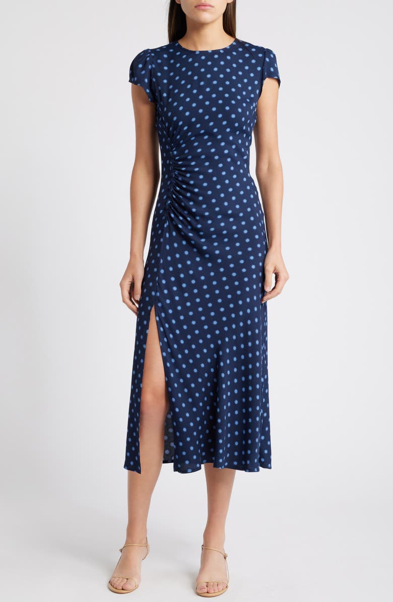 Reformation Frasier Polka Dot Midi Dress, Main, color, 