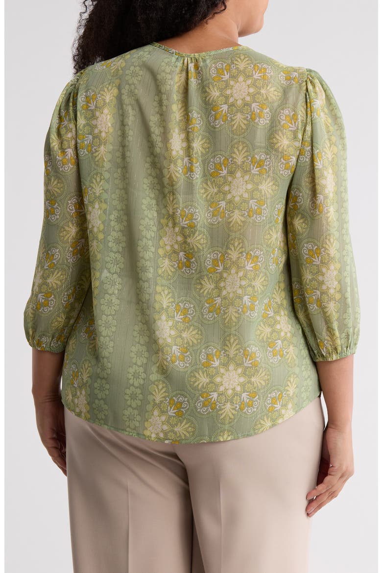 Floral Print Chiffon Top, Alternate, color, SAGE