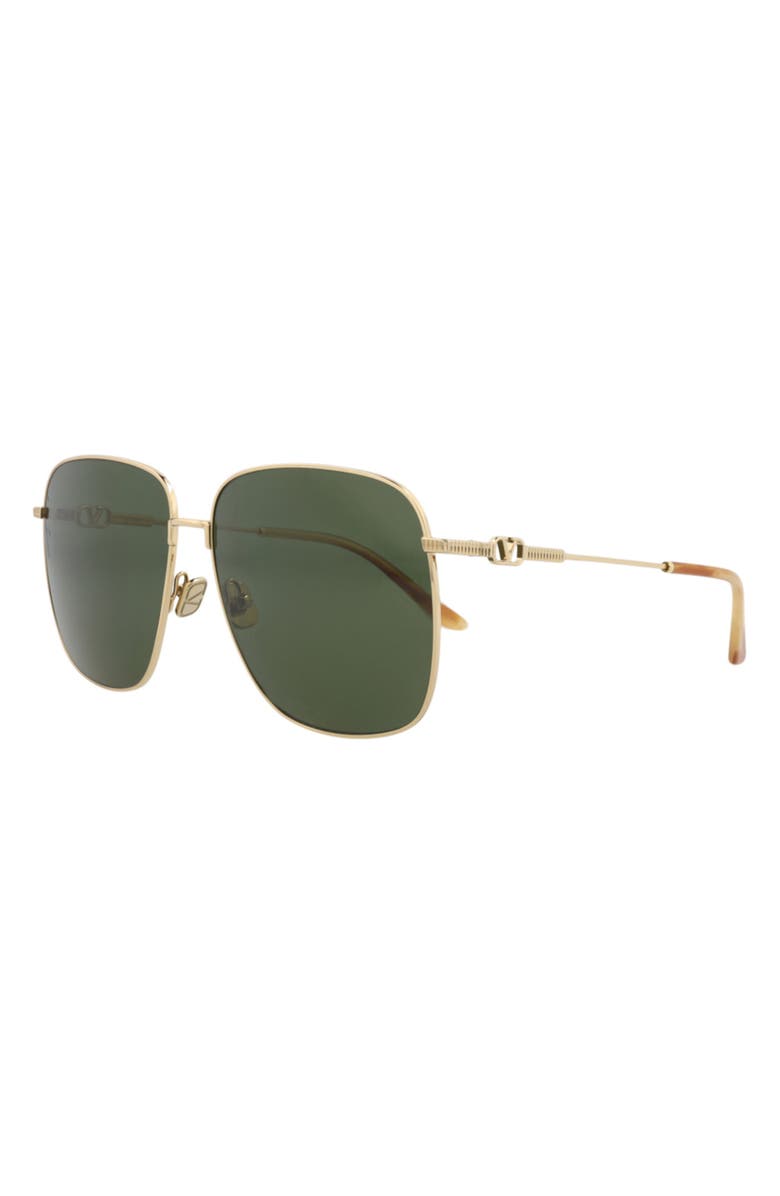 Valentino 61mm Novelty Aviator Sunglasses, Alternate, color, Gold Gold Green