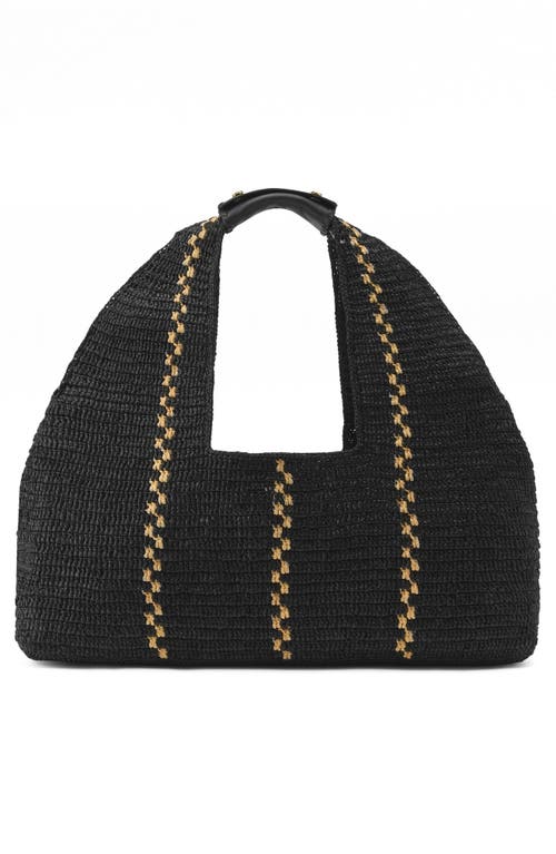Helen Kaminski Euphoria Raffia Tote In Charcoal/natural