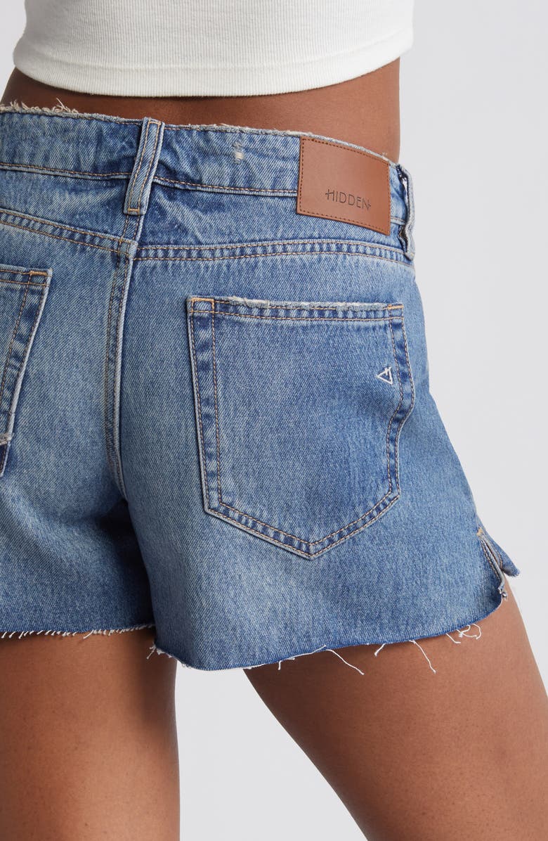 HIDDEN JEANS Mid Rise Denim Cutoff Shorts, Alternate, color,