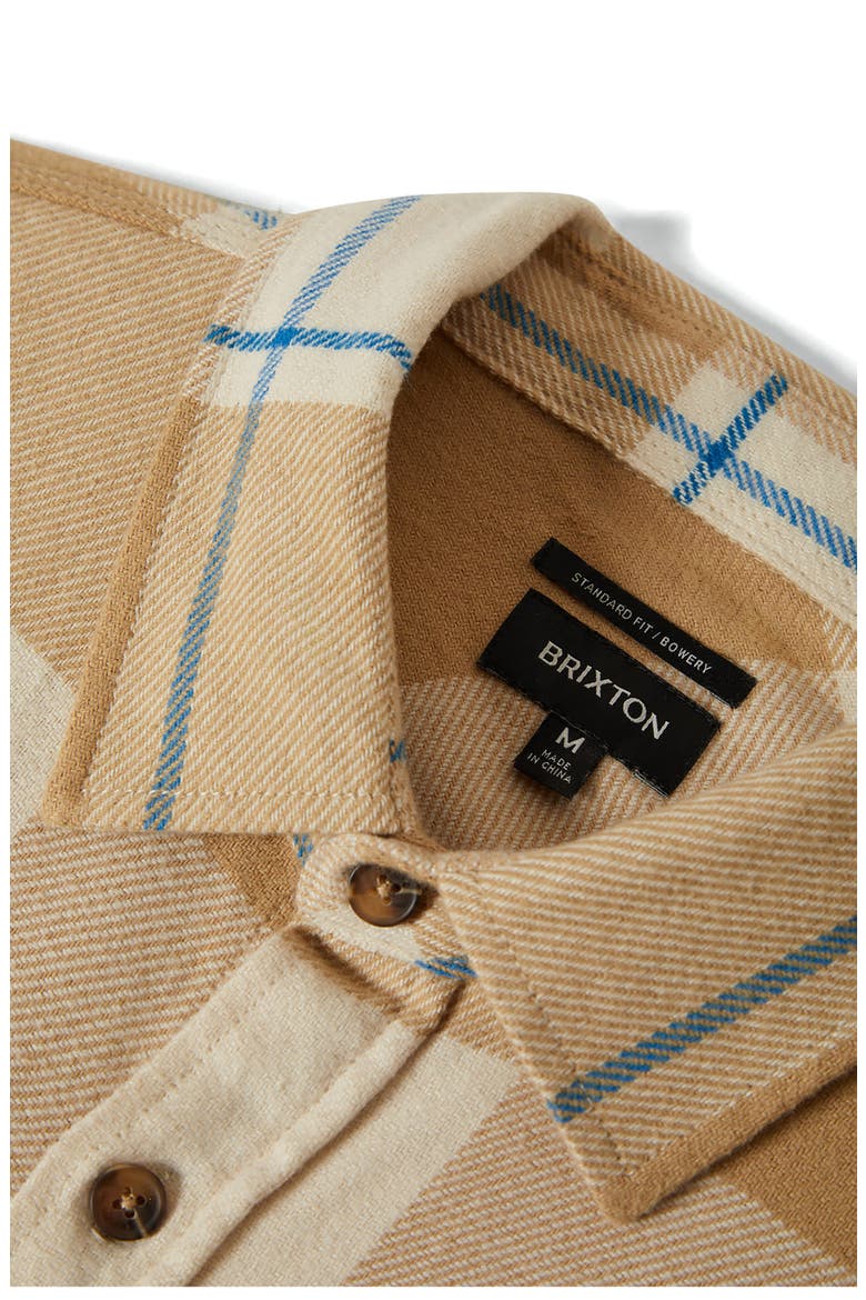 Bowery Plaid Flannel Button-Up Shirt, Alternate, color, WHITECAP/ SAND/ CYBER BLUE