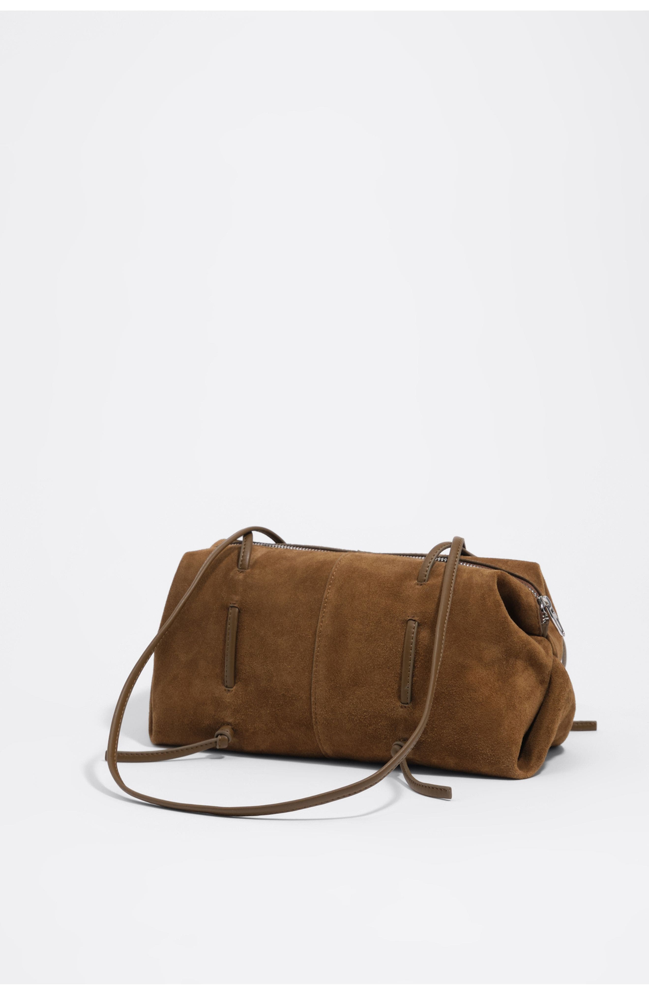 Suede Lolita Shoulder Bag, Alternate, color, DARK OLIVE