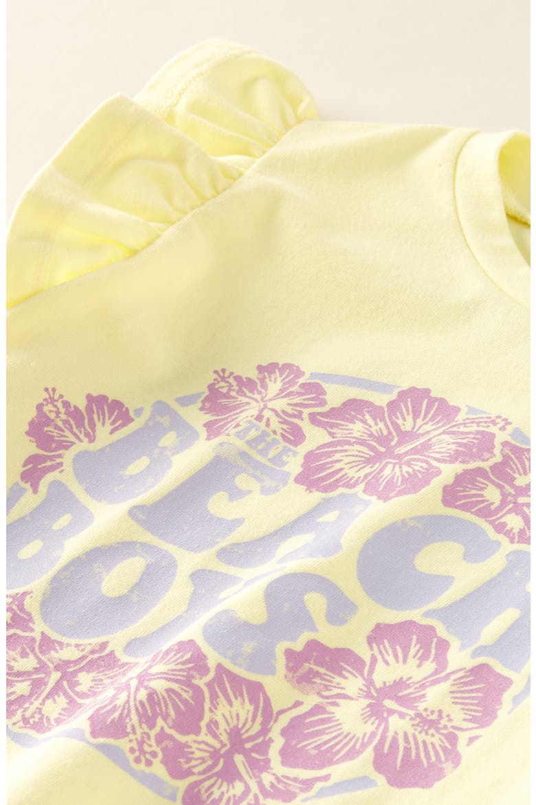 Kids' Flutter Sleeve Cotton Graphic T-Shirt, Alternate, color, YELLOW CANDLE BEACH BOYS