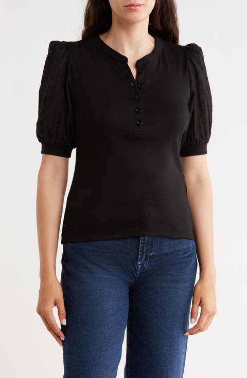 Eyelet Sleeve Top
