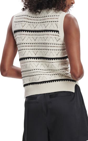 Varley Athena Pointelle Stitch Cotton Sweater Vest | Nordstrom