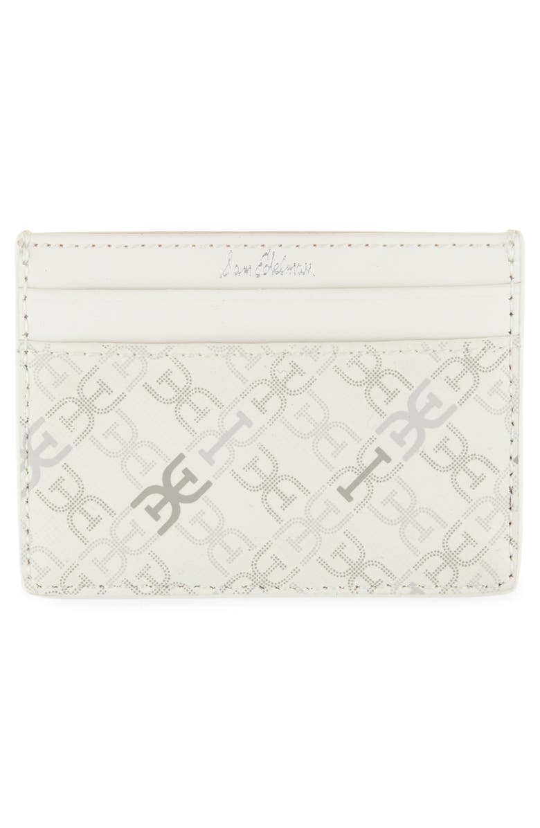 Sam Edelman Harper Monogram Faux Leather Card Case, Alternate, color, White